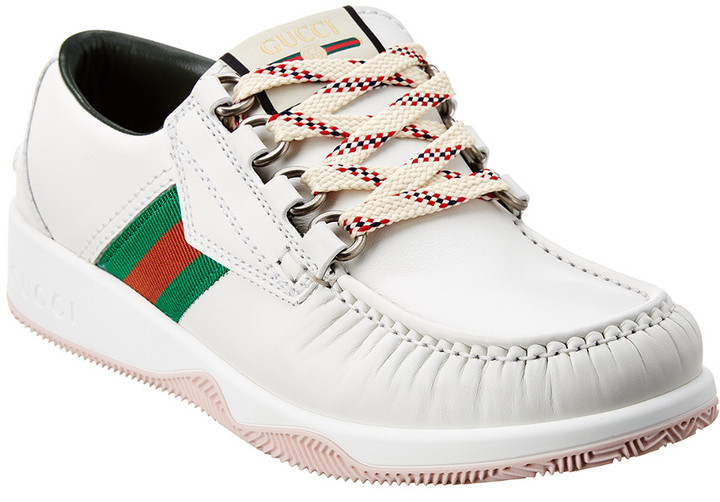 gucci leather web sneaker