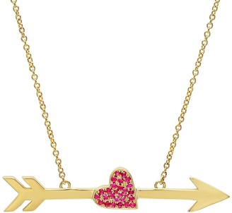 Established Ruby Heart and Arrow Necklace