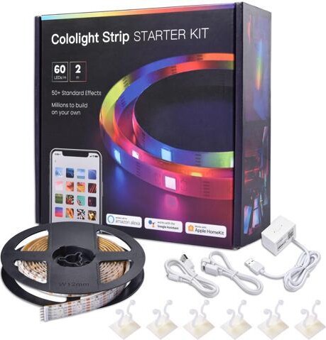 Yescom USA, Inc. Yescom 6.6 Ft LED Strip Light Color Changing Voice Music Interact WIFI App Control Wall