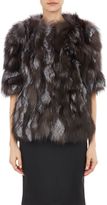 Thumbnail for your product : Barneys New York Fox Fur Short-Sleeve Jacket-Grey