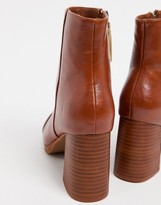 Thumbnail for your product : ASOS DESIGN Wide Fit Rhona platform boots in tan
