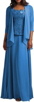 Thumbnail for your product : HUINI Chiffon Mother of The Bride Dress with Jacket Lace Prom Dress Formal Evening Gowns Long Plus Size Grey UK32
