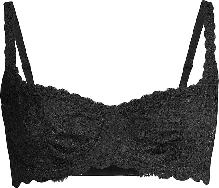 Sheer Marquisette Lace Lightly Lined Triangle Bralette + Tanga