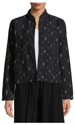 Eileen Fisher Mandarin Collar Printed Jacket
