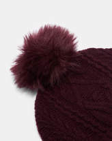 Thumbnail for your product : Ted Baker KYLIEE Cable knit wool-blend bobble hat