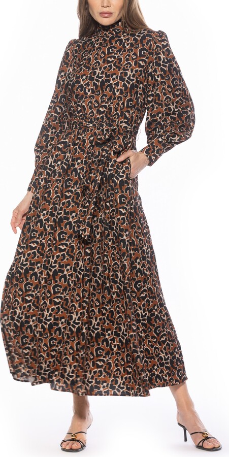 Alexia Admor Saliah Mockneck Blouson Sleeve Dress