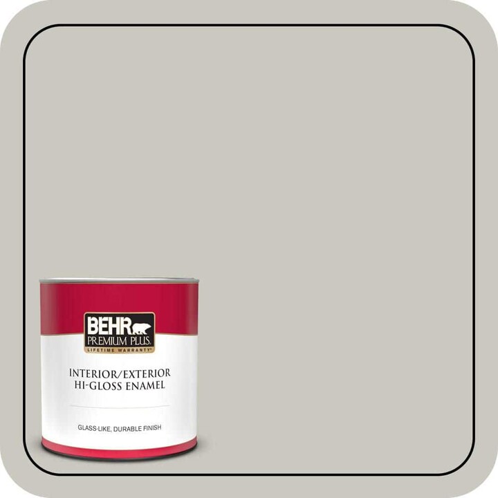 BEHR PREMIUM PLUS 1 qt. #PPU24-12 Whitewash Oak Hi-Gloss Enamel Interior/Exterior Paint & Primer
