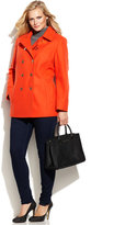 Thumbnail for your product : MICHAEL Michael Kors Size Double-Breasted Wool-Blend Peacoat