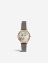 Thumbnail for your product : Olivia Burton OB16SG02 The Wishing rose-gold plated and vegan leather midi dial watch