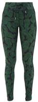 Thumbnail for your product : The Upside Palm Leaf-print Performance Leggings - Womens - Green Navy