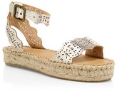 Thumbnail for your product : Soludos Cadiz Wave Perforated Metallic Leather Espadrille Sandals
