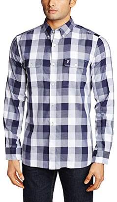 French Connection Men's Lifeline Karate Check Long Sleeve Button Down Shirt