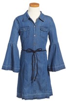 Thumbnail for your product : Bebe Girl's Bell Sleeve Chambray Dress