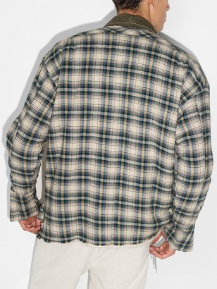 Greg Lauren Check-Pattern Buttoned Shirt Jacket