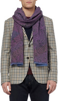 Thumbnail for your product : Etro Double-Sided Printed Wool and Silk-Blend Scarf