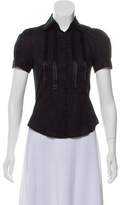 Thumbnail for your product : Behnaz Sarafpour Short Sleeve Button-Up Top w/ Tags