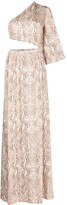 Thumbnail for your product : L'Agence Snakeskin-Print Maxi Dress