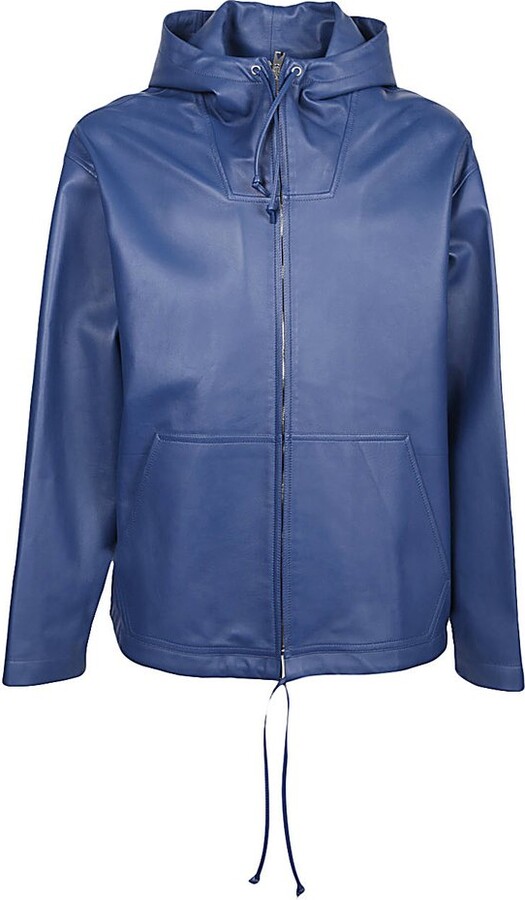 ジャケット・アウター Bottega Venneta Leather Zip Hoodie Bottega Venneta Zip Leather Hoodie
