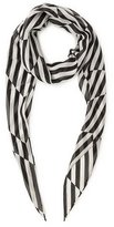 Thumbnail for your product : Akris Striped Trapezoid Scarf, Blanco/Black