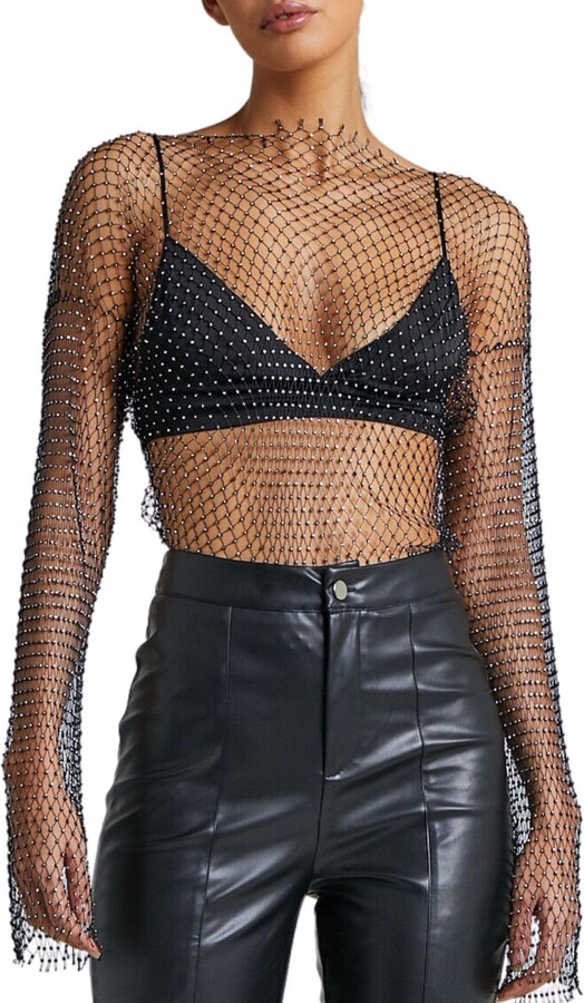 fishnet blouse