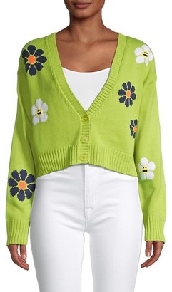 womens lime green cardigan