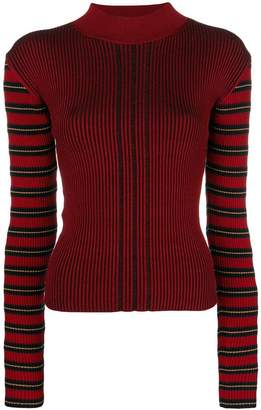 McQ striped sleeve ribbed knit top