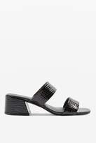 Thumbnail for your product : Topshop Womens Downtown Crocodile Effect Two Part Mules - Black