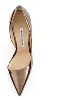 Thumbnail for your product : Manolo Blahnik Stresty Patent Half-d'Orsay Pump, Bronze