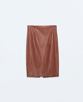 Thumbnail for your product : Zara 29489 Faux Leather Pencil Skirt