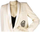 Thumbnail for your product : Balmain Auth Pierre  Off White 100% Wool Eagle Tuxedo Jacket Size 38 Fr