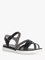 Thumbnail for your product : Geox Women's Hiver Leather Flat Sandals, Black