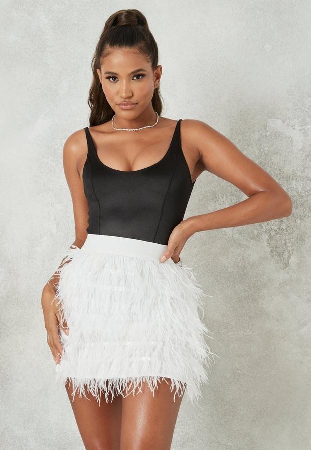 Missguided Premium White Feather Mini Skirt - ShopStyle Clothes and Shoes