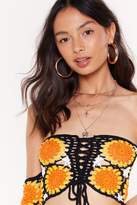 Thumbnail for your product : Nasty Gal Womens Get On With Knit Crochet Top and Shorts Set - black - M