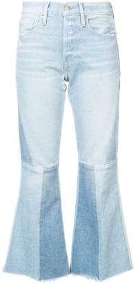 Frame panelled kick flare jeans