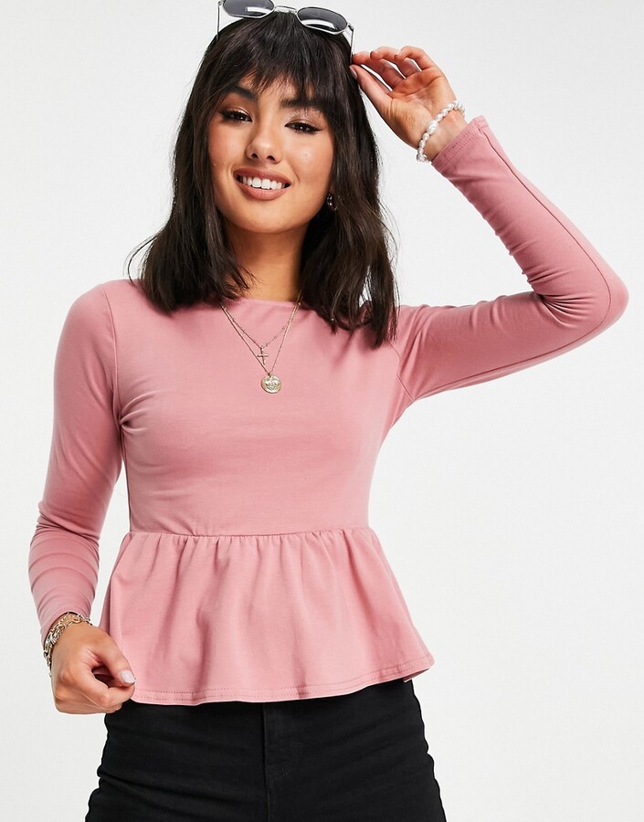 pink boutique peplum top