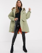 Thumbnail for your product : Sixth June oversized swing parka with faux fur hood