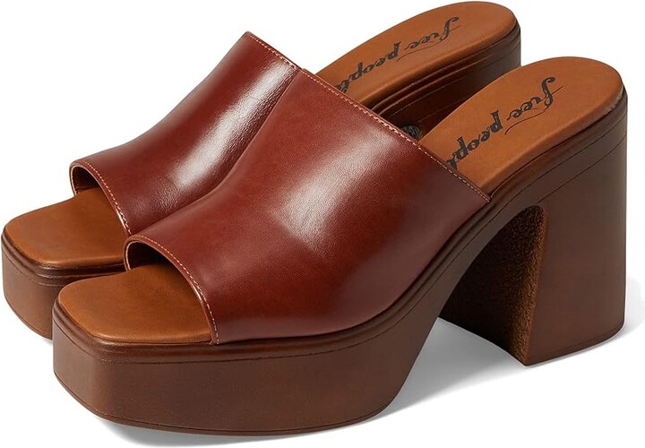 Free People Zoe Platform Women's Shoes Chestnut : EU 36 (US Women's 6) M, Leather