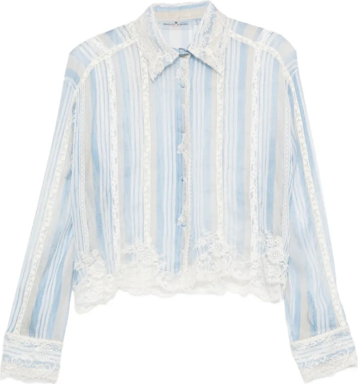 Ermanno Scervino Lace Striped Blouse