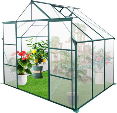 CaneCreations 8x6ft Heavy-duty Greenhouse With Base Anchor - Secure In All Conditions Year Walk-in Galvanized Plant Easily Outdoor Backyard Season