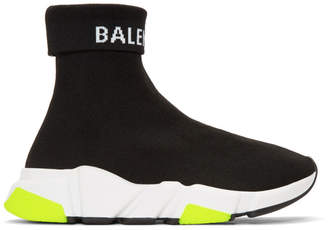 Balenciaga Black Logo Speed High-Top Sneakers