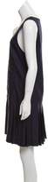 Thumbnail for your product : Prada Pleated A-Line Dress Navy Pleated A-Line Dress