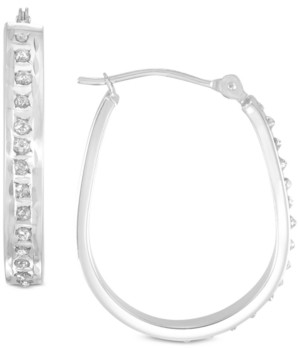 Diamond Fascination Diamond Accent Pear-Shape Hoop Earrings