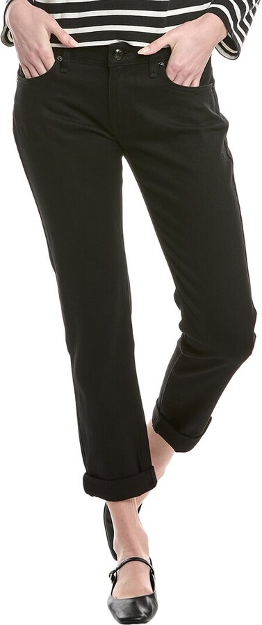 Rag & Bone Dre Black Low-Rise Slim Boyfriend Jean