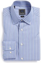 Thumbnail for your product : David Donahue Trim Fit Stripe Dress Shirt