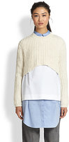 Thumbnail for your product : Thakoon Cropped Wool Hi-Lo Sweater