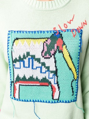Mira Mikati Knitted Elephant Embroidered Jumper