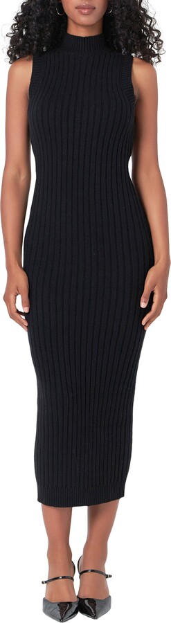 Endless Rose Mock Neck Rib Sweater Dress