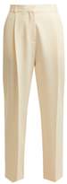Thumbnail for your product : See by Chloe High-rise Straight-leg Ribbed-crepe Trousers - Womens - Ivory
