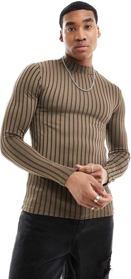 ASOS DESIGN muscle fit long sleeve t-shirt with turtle neck in