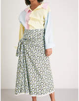 Thumbnail for your product : Marni Floral-print cotton and linen skirt